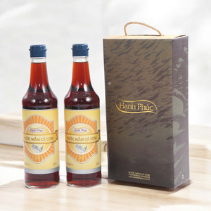 Hộp quà Nước mắm Hạnh Phúc 50 độ đạm - Combo 2 Chai 500ml