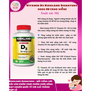 Vitamin D3 Kirkland (600 viên)