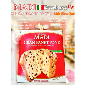 Bánh Mì Nhân Hoa Quả Khô - The Original Madi Gran Panettone của Ý loại 1kg 🇮🇹