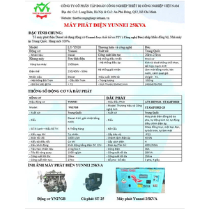 YUNNEI 25KVA – MÁY PHÁT ĐIỆN DỰ PHÒNG NHỎ GỌN, DỄ BẢO TRÌ, VẬN HÀNH ỔN ĐỊNH