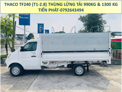 Xe Tải Thaco Thùng Mui Bạt Dài 3m25 TF240 (T1-2.8) Tải Trọng 990Kg và 1,3 Tấn