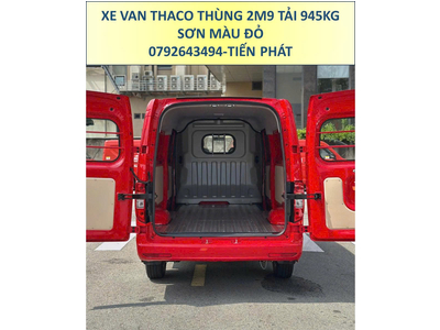 Xe Van Thaco Thùng 2m9 Tải 945Kg Sơn Màu Đỏ Tiêu Chuẩn Chạy 24/24 TP.HCM