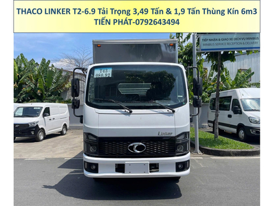 Xe Tải Thaco Linker T2-6.9 Thùng Kín dài 6m3 tải 1,9 Tấn và 3,49 Tấn