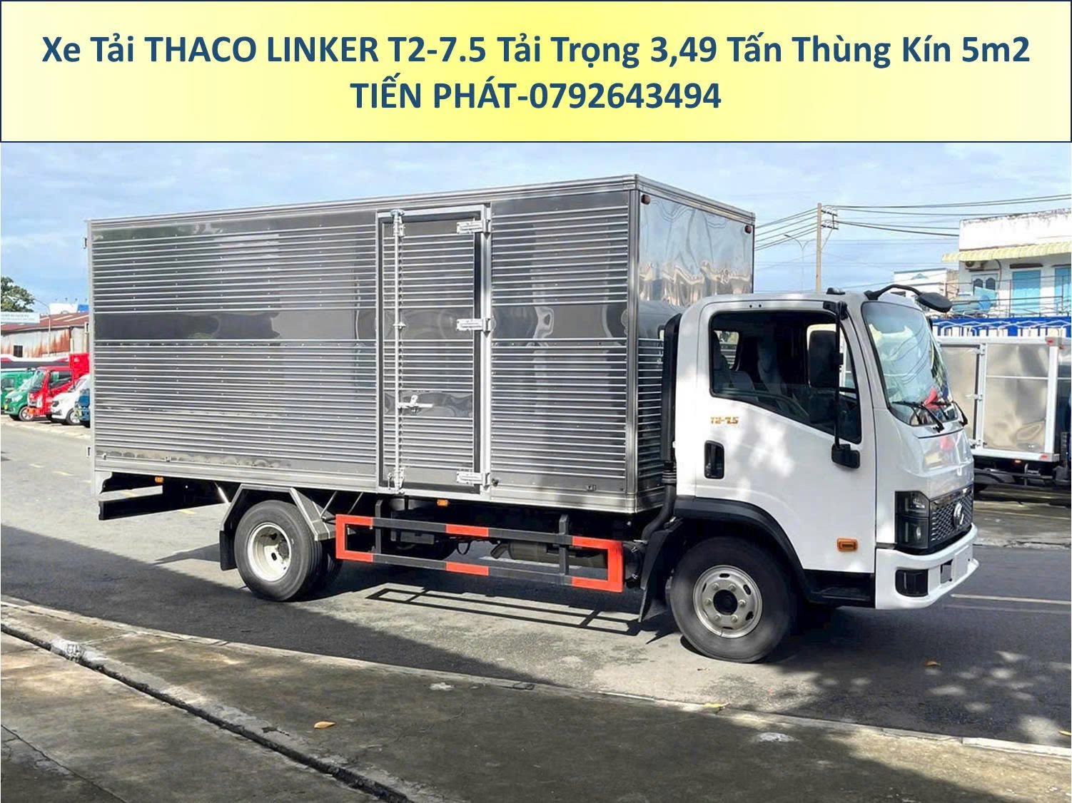 Xe Tải Thaco Linker T2-7.5 Tải Trọng 3,49 Tấn Thùng Kín 5m2