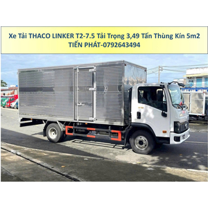 Xe Tải Thaco Linker T2-7.5 Tải Trọng 3,49 Tấn Thùng Kín 5m2
