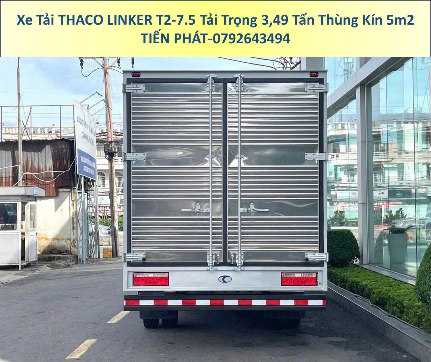Xe Tải Thaco Linker T2-7.5 Tải Trọng 3,49 Tấn Thùng Kín 5m2