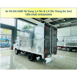 Xe Tải KIA K200 Tải Trọng 1,49 Tấn và 1,9 Tấn Thùng Kín