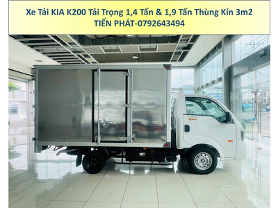 Xe Tải KIA K200 Tải Trọng 1,49 Tấn và 1,9 Tấn Thùng Kín 3m2