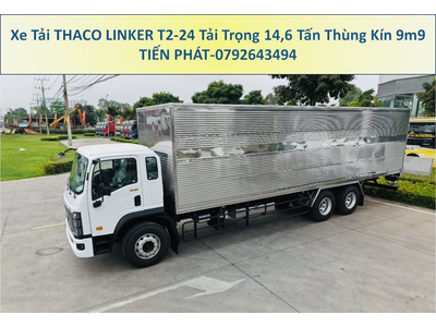 Xe Tải 3 Chân 15 Tấn Thaco Linker T2-24 Thùng Kín 9m9