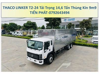 Xe Tải 3 Chân 15 Tấn Thaco Linker T2-24 Thùng Kín 9m9