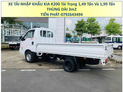 Xe Tải Thùng Lửng KIA K200 Nhập Khẩu Tải Trọng 1,5 Tấn và 2 Tấn Thùng Dài 3m2