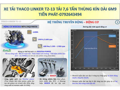 Xe Tải 7.5 Tấn THACO LINKER T2-13 Thùng Kín 6m9 Mới Nhất