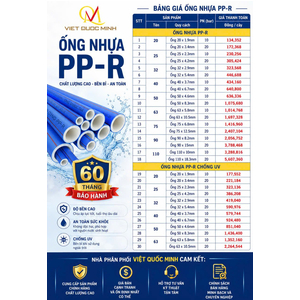 Ống PP-R và PP-R UV Bình Minh Việt BVG