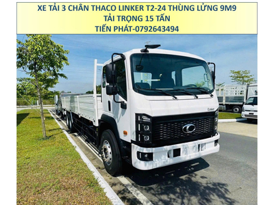 Xe Tải 3 Chân 15 Tấn Thùng Lửng 9m9 Thaco Linker T2-24