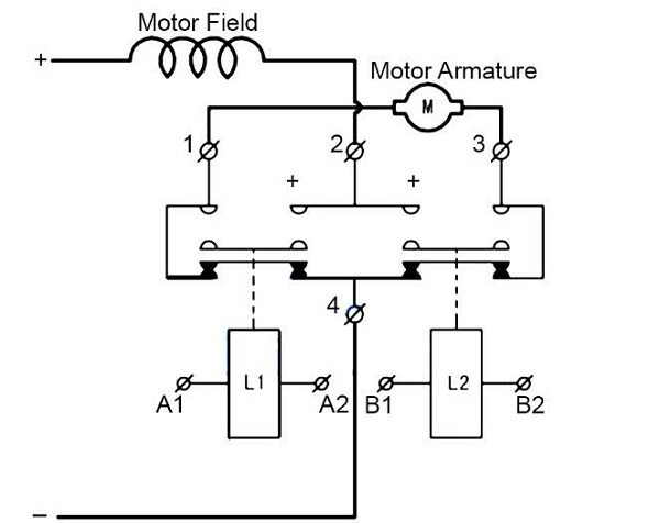 contactor đảo chiều motor DC24V100A ZJW100A-2T